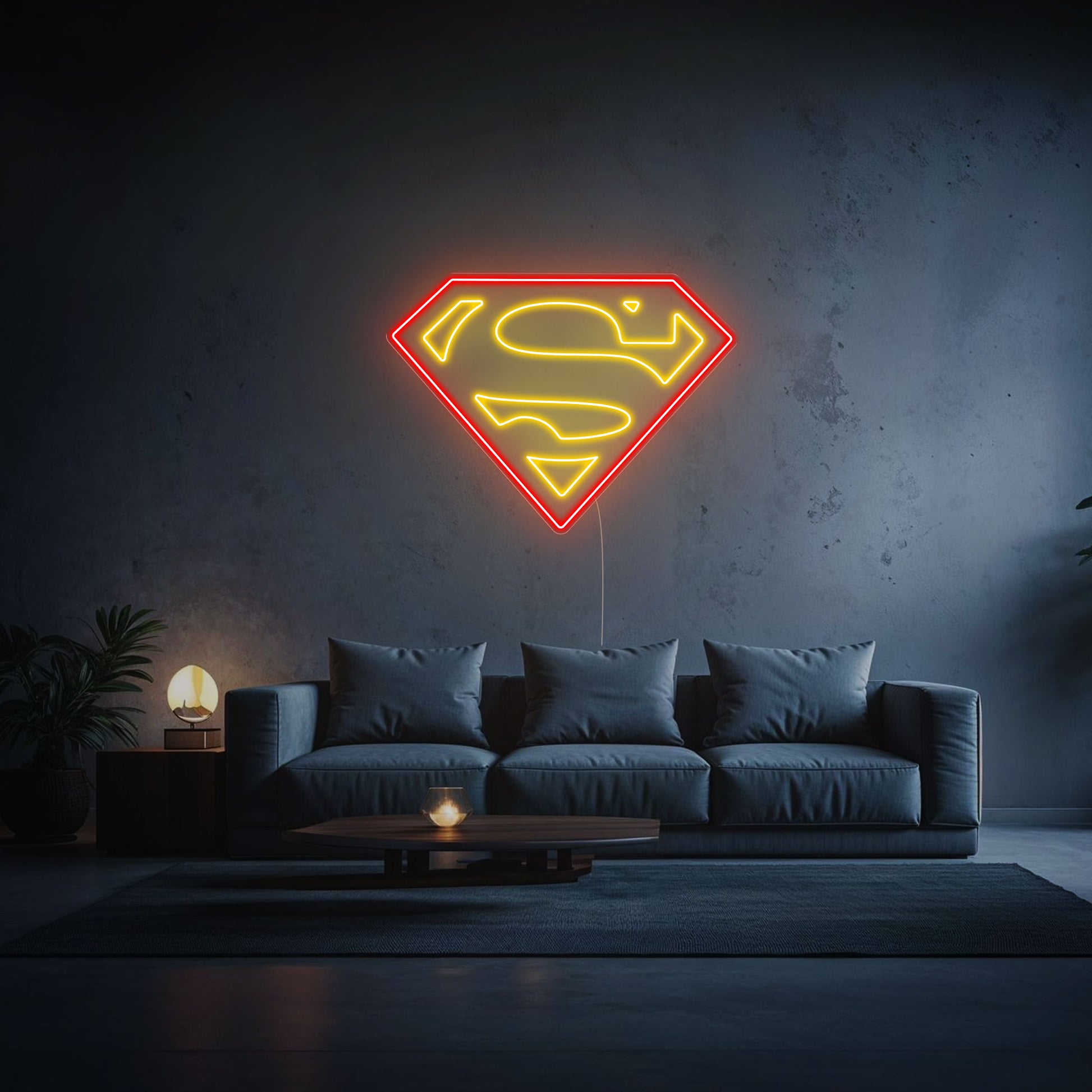 neon led superman