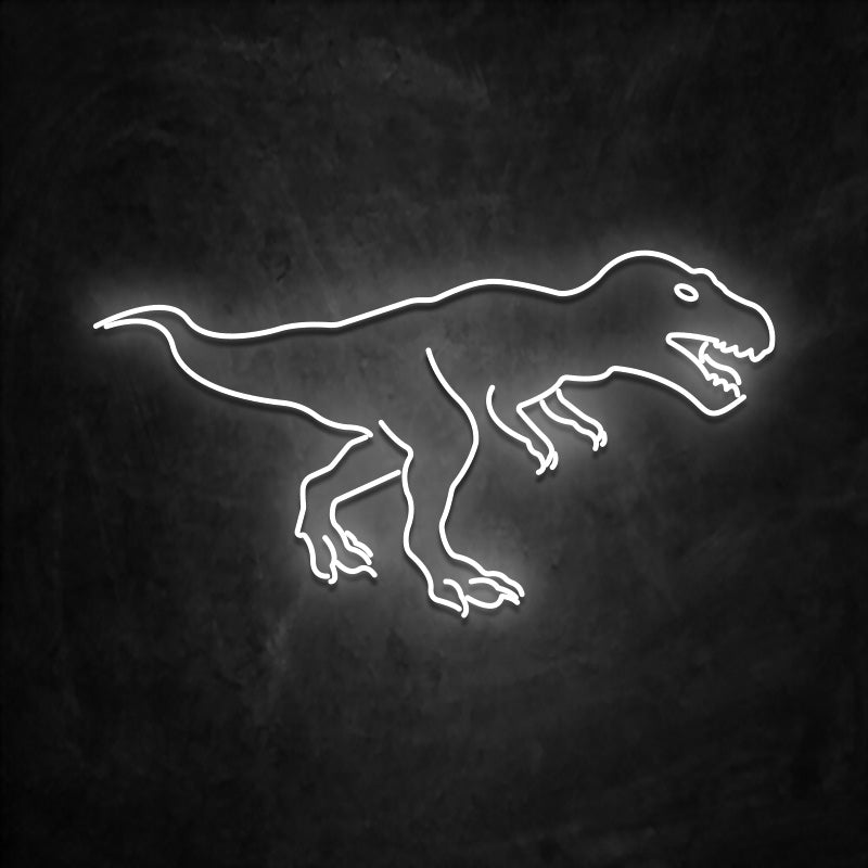 neon t-rex blanc