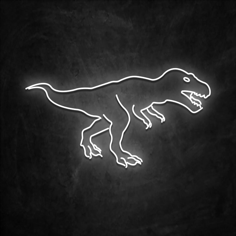 neon t-rex blanc