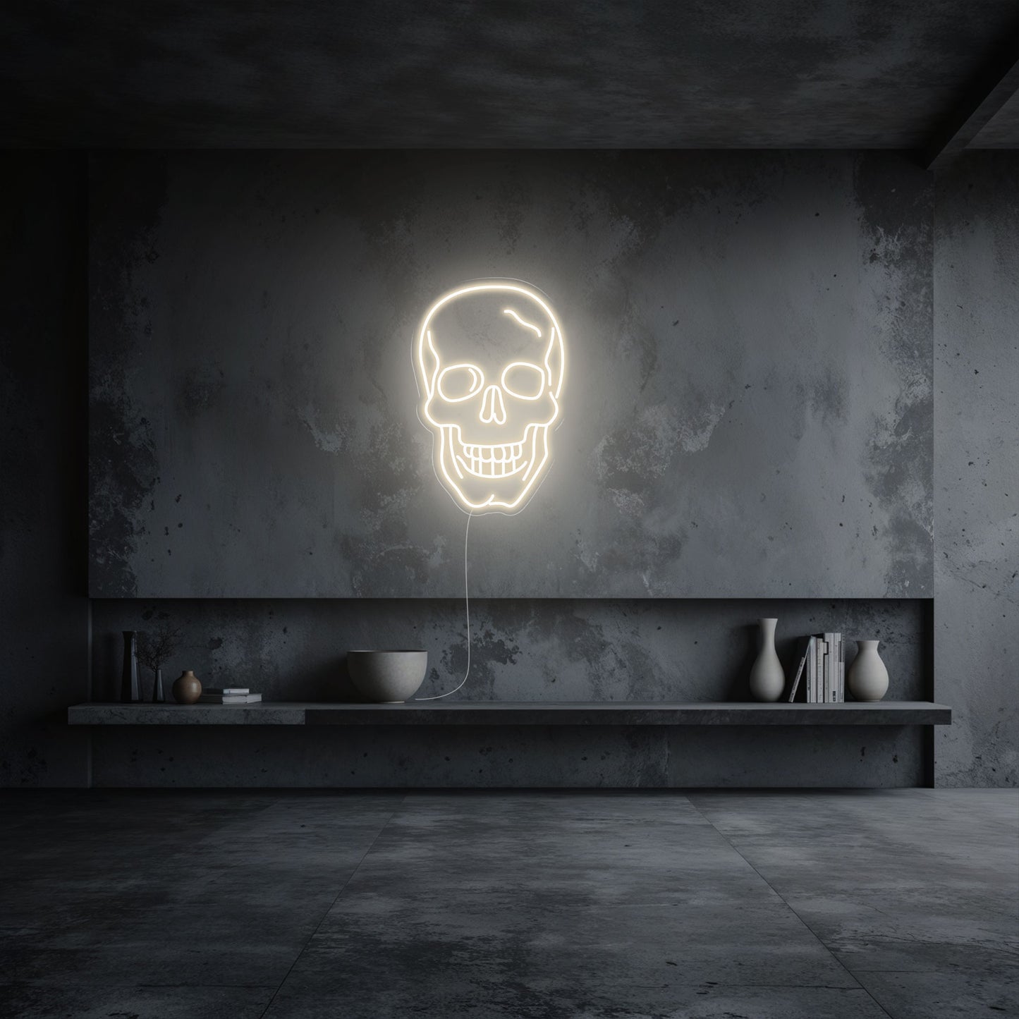 neon-tete-de-mort-blanc-chaud