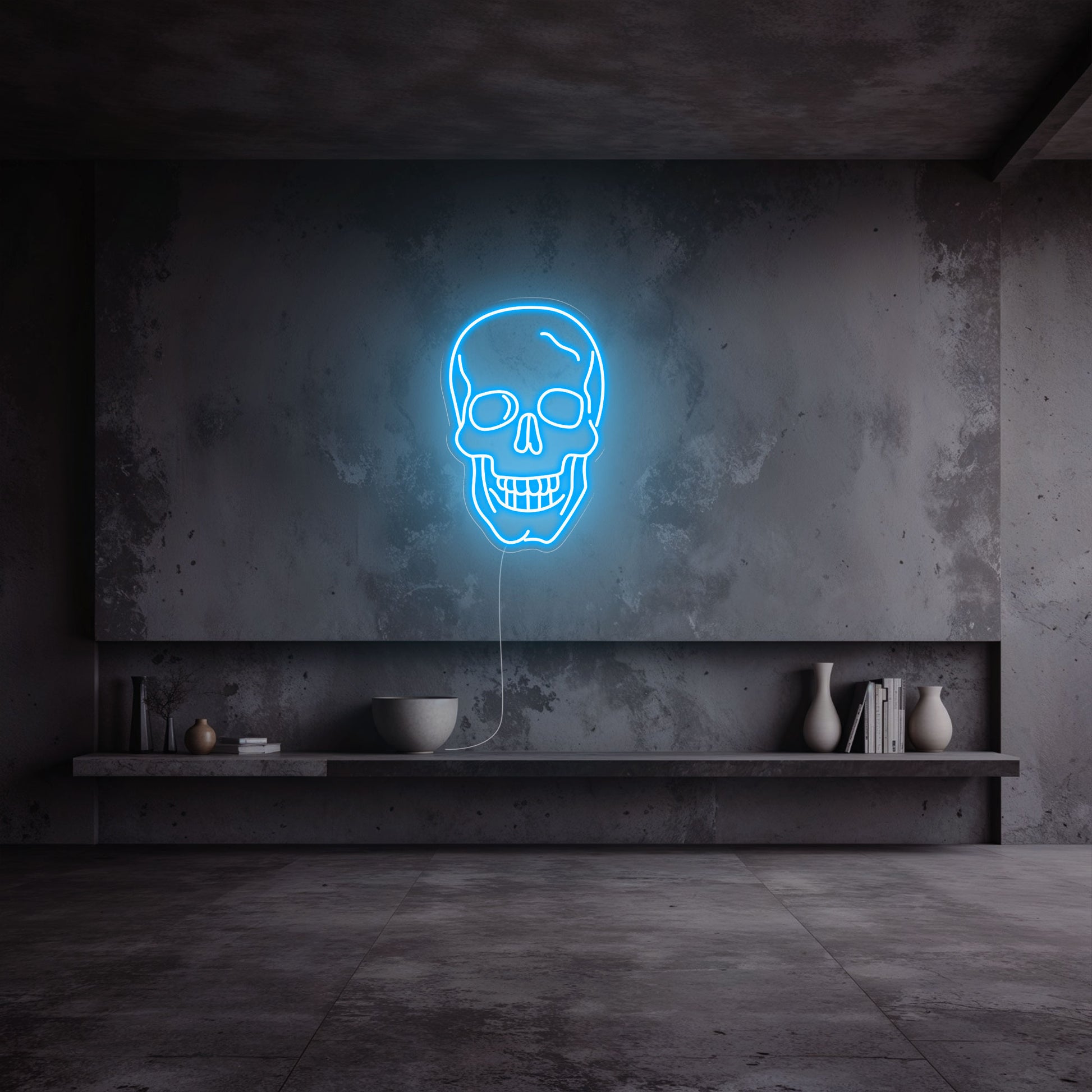 neon-tete-de-mort-bleu-ciel