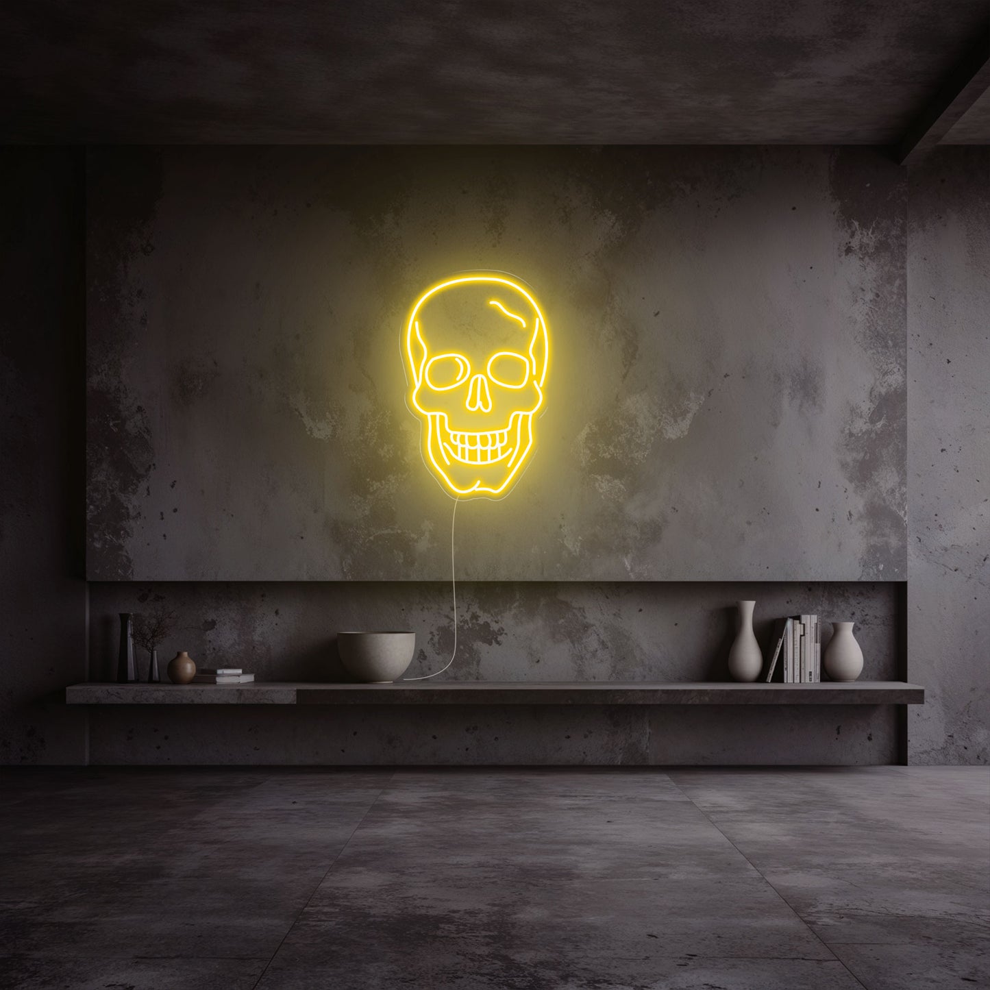 neon-tete-de-mort-jaune