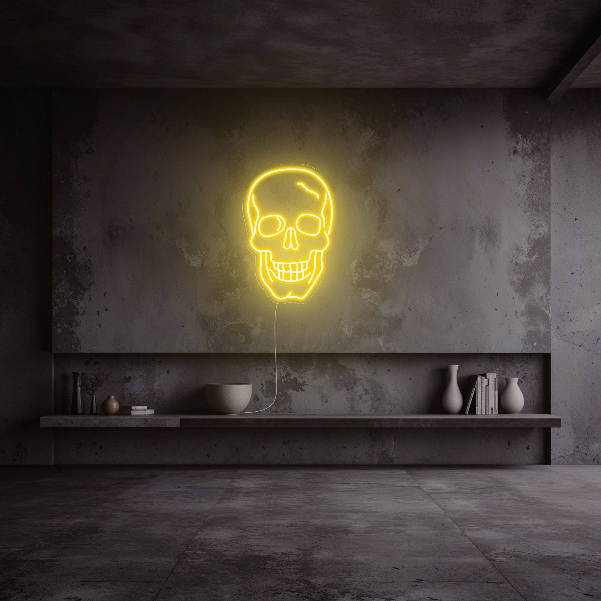 neon-tete-de-mort-jaune