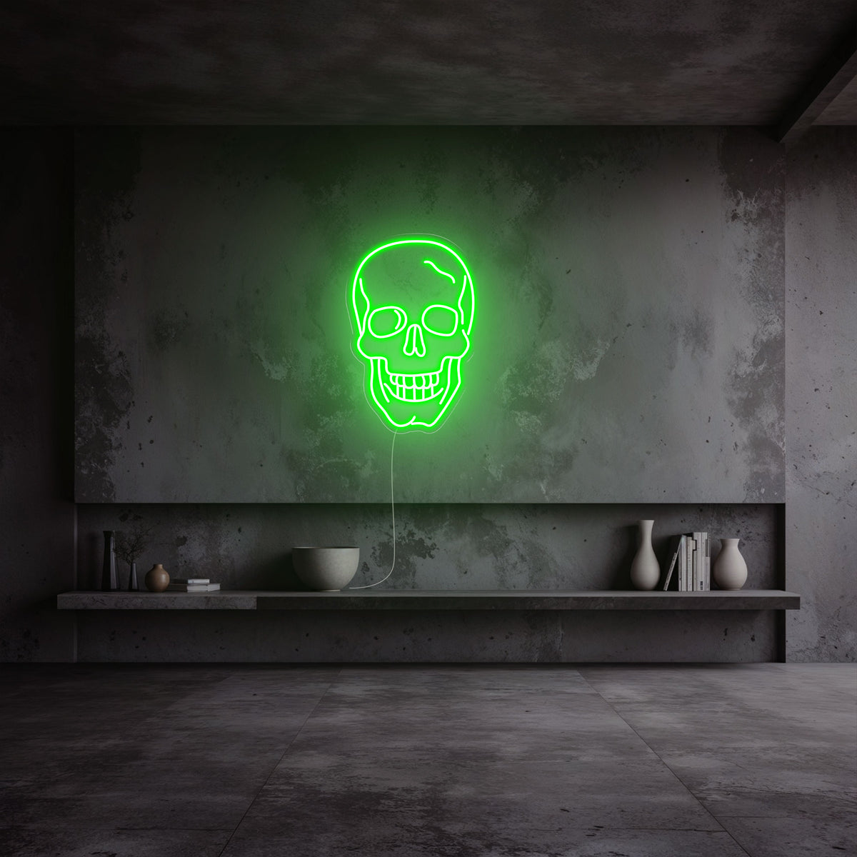 neon-tete-de-mort-vert