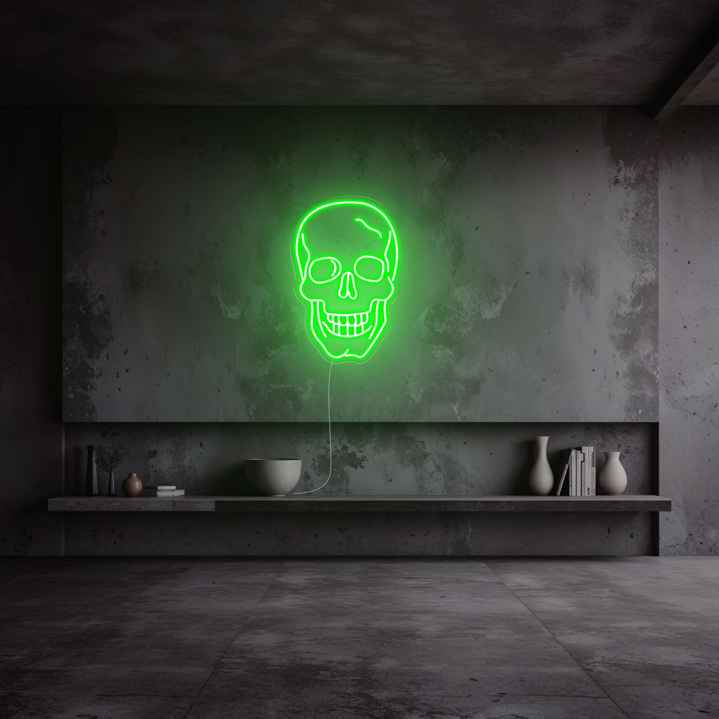 neon-tete-de-mort-vert