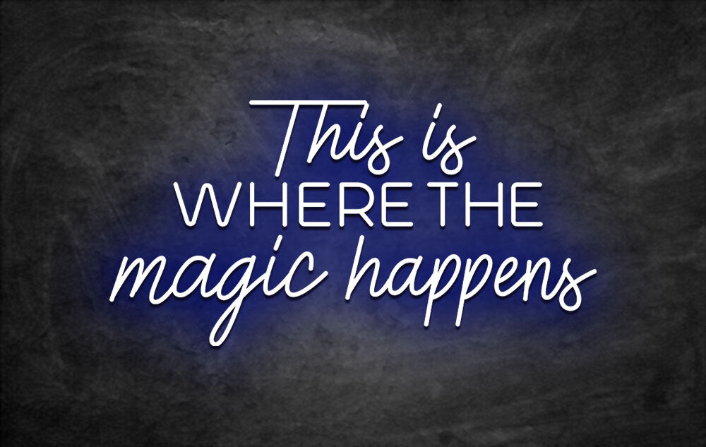 néon this is where the magic happens bleu