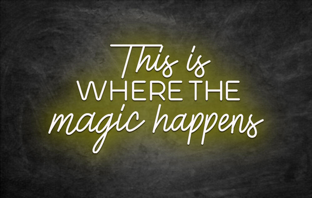 néon this is where the magic happens jaune
