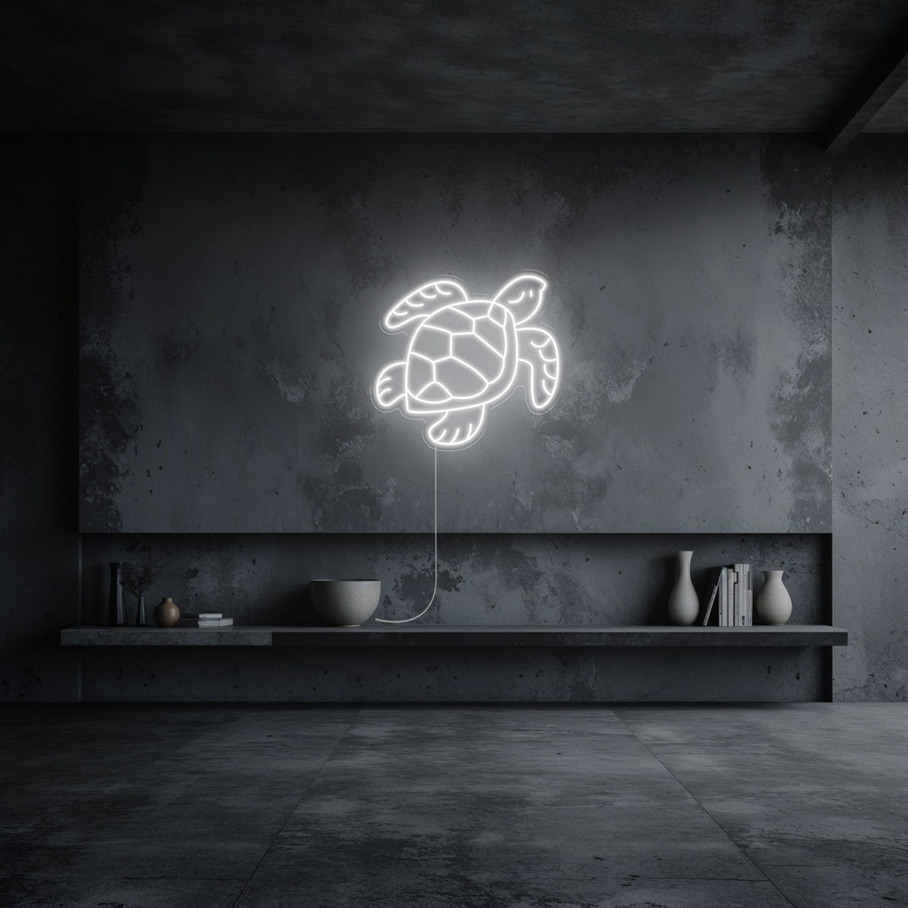 neon tortue blanc