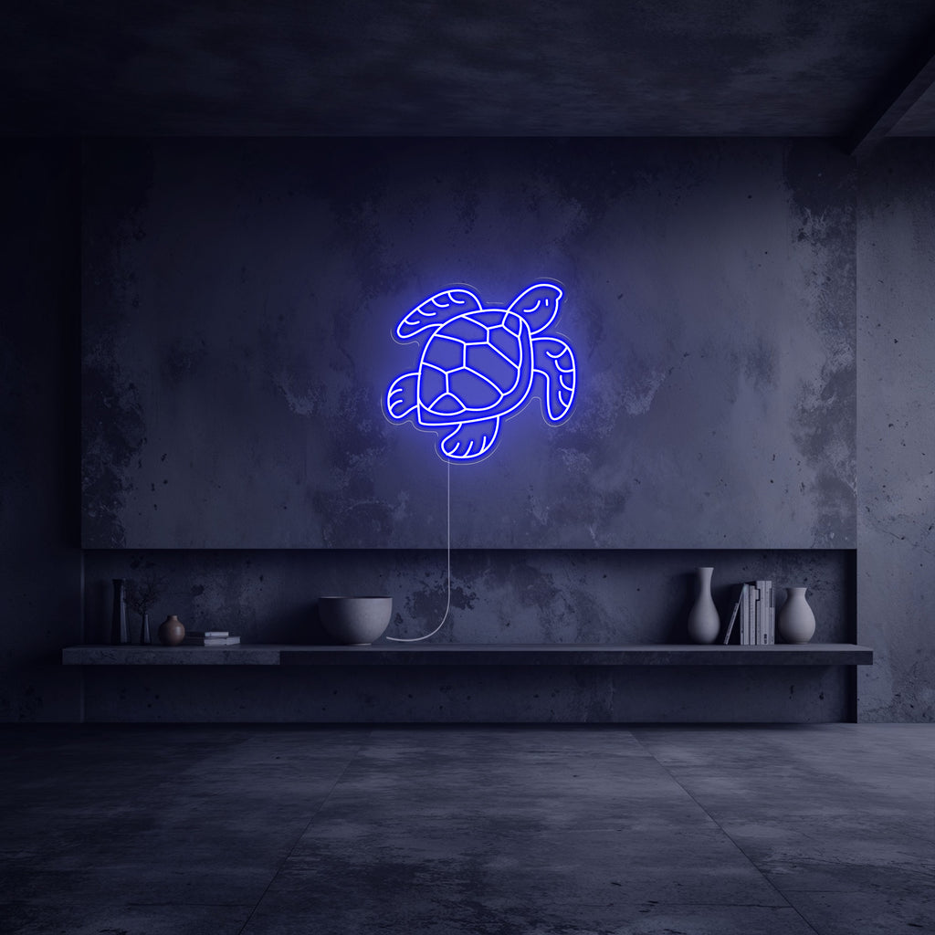 neon tortue bleu