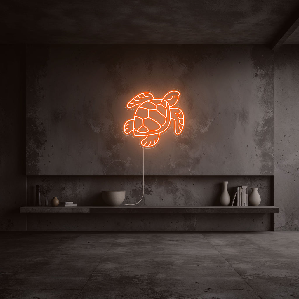 neon tortue orange