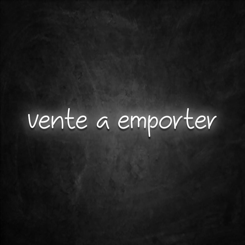 neon vente a emporter blanc