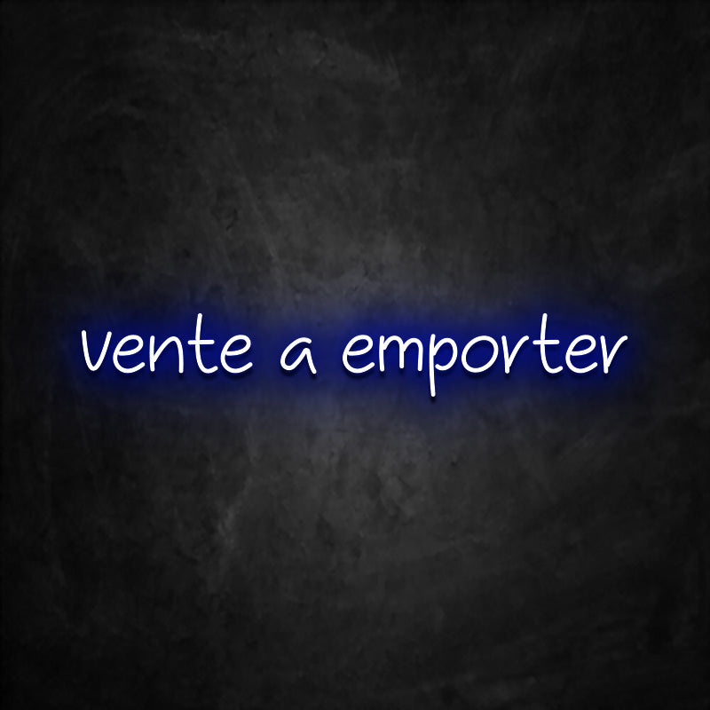 neon vente a emporter bleu