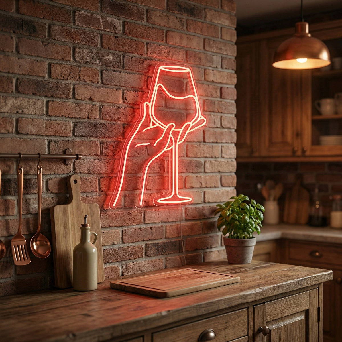 neon verre vin couleur rouge