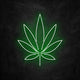 neon feuille de cannabis vert
