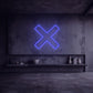 Néon X bleu