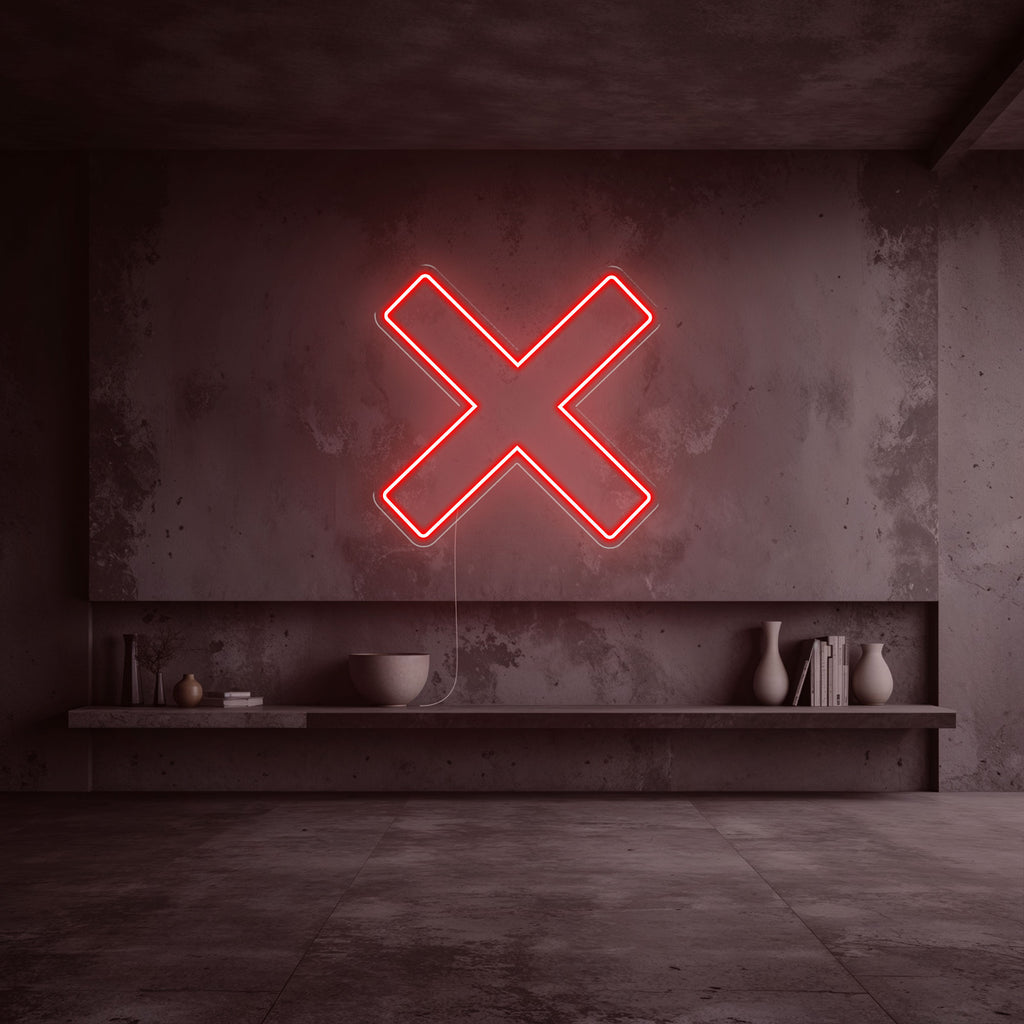 Néon X rouge