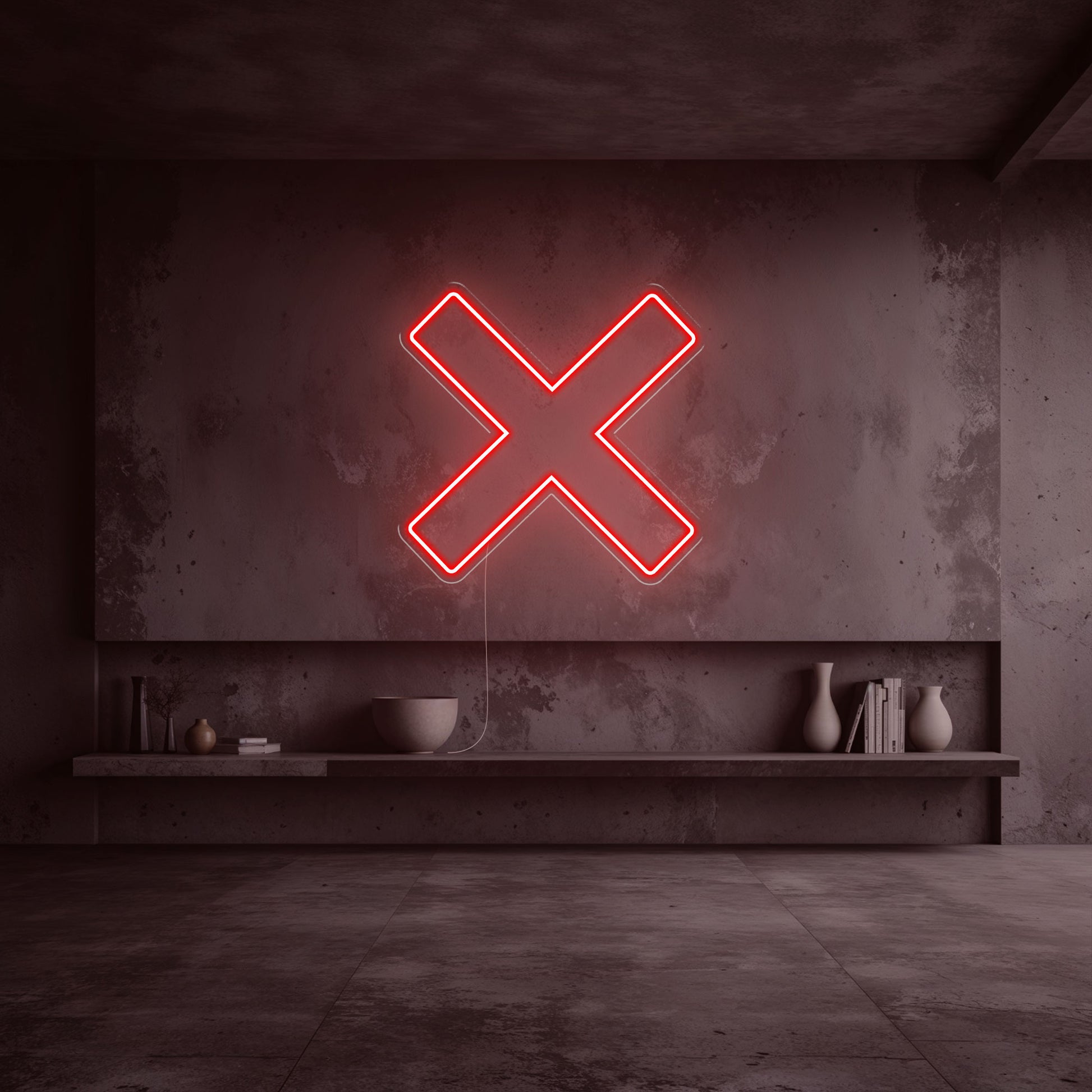 Néon X rouge