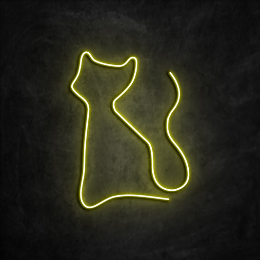 neon chat jaune