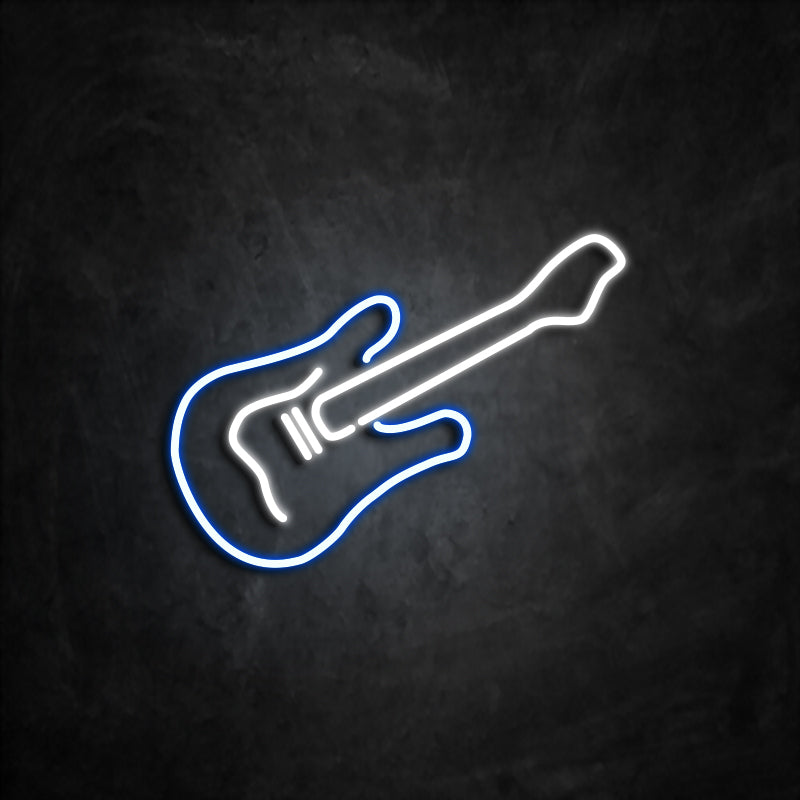 Néon Guitare Bleu 