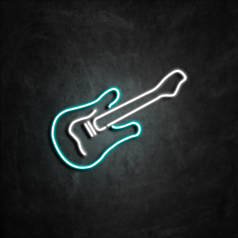 Néon Guitare Bleu Ciel