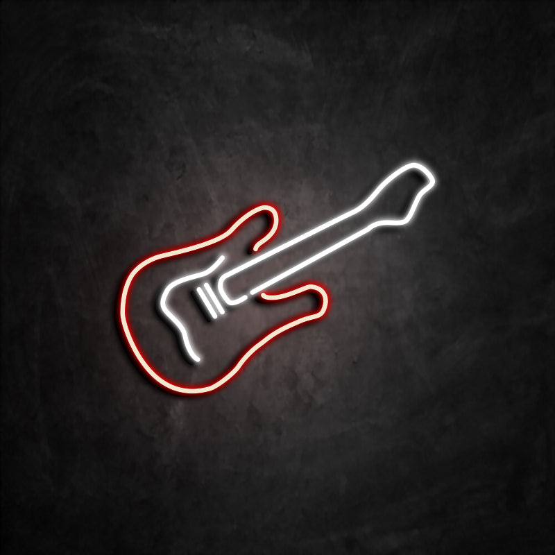 Néon Guitare Rouge