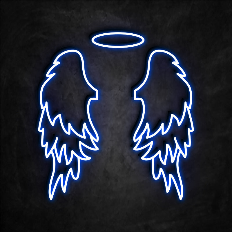 neon aile bleues
