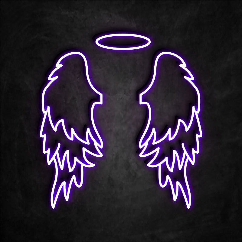 néon ailes d'ange violet