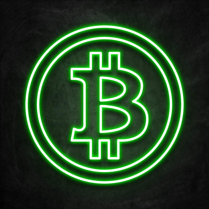 neon bitcoin vert