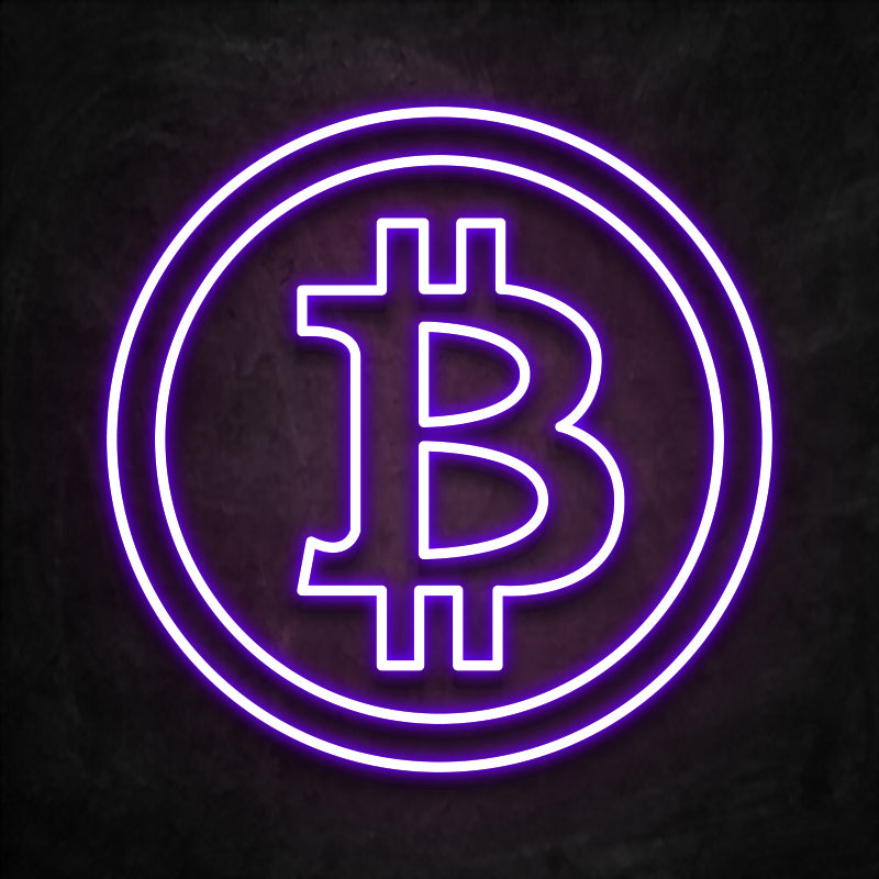 neon bitcoin violet