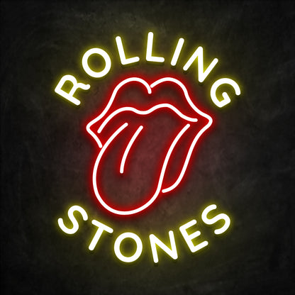néon rolling stones jaune