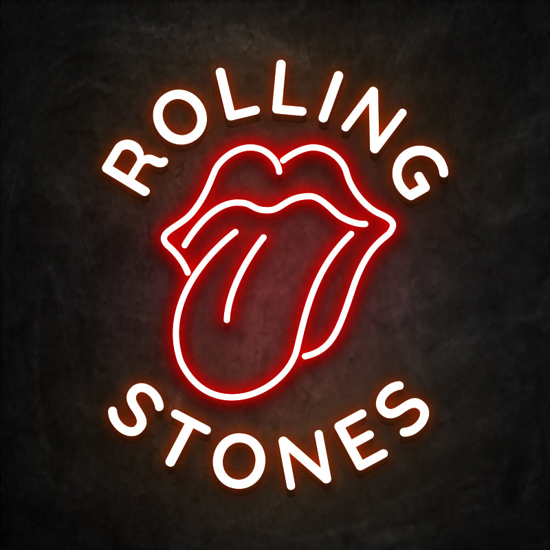 néon rolling stones orange