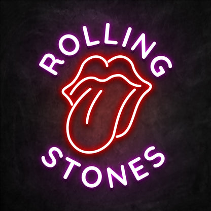 néon rolling stones rose