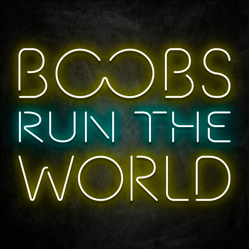 neon boobs run the world jaune cyan