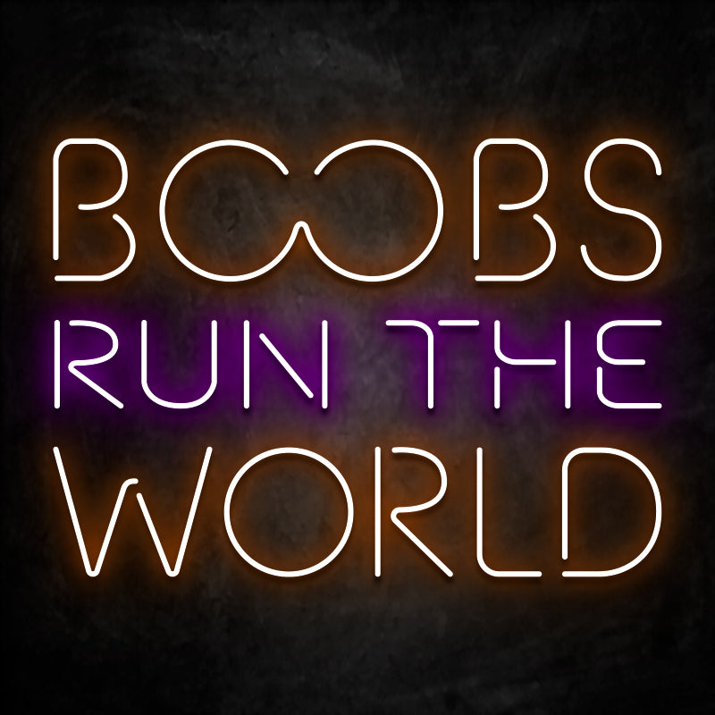neon boobs run the world orange violet