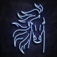 neon cheval bleu