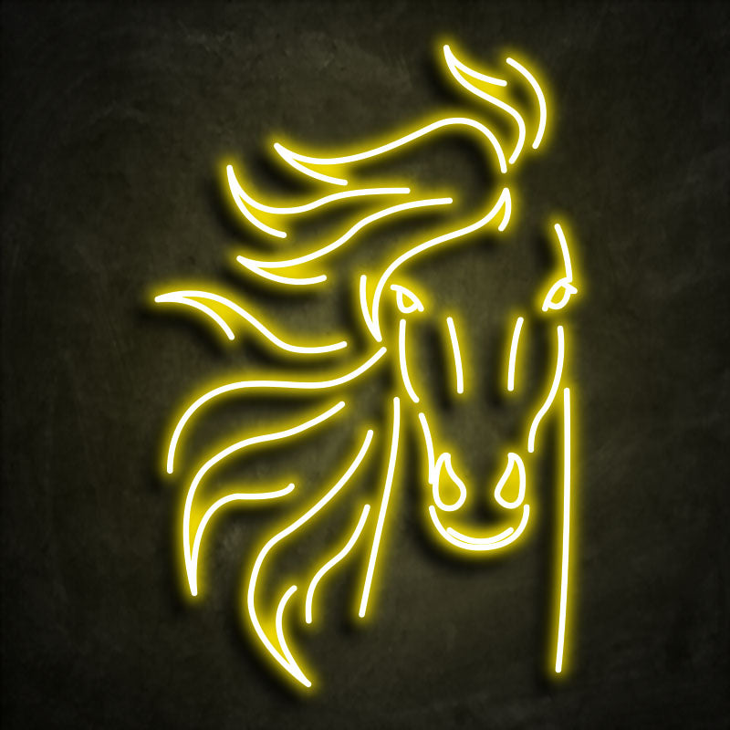 neon cheval jaune