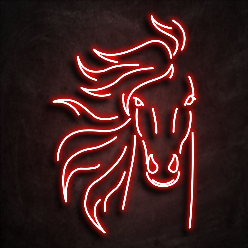 neon cheval rouge