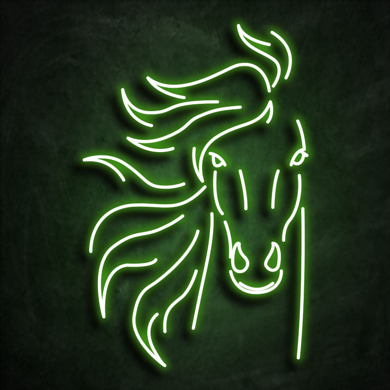 neon cheval vert