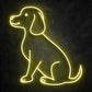 néon chien jaune