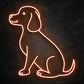 néon chien orange