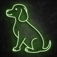 néon chien vert