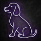 néon forme de chien violet