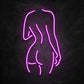 neon femme nu de dos rose