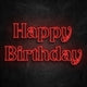 néon happy birthday rouge