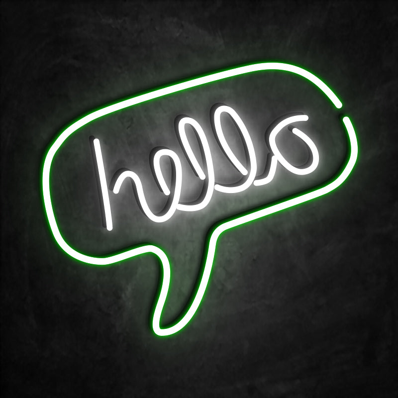 néon hello vert