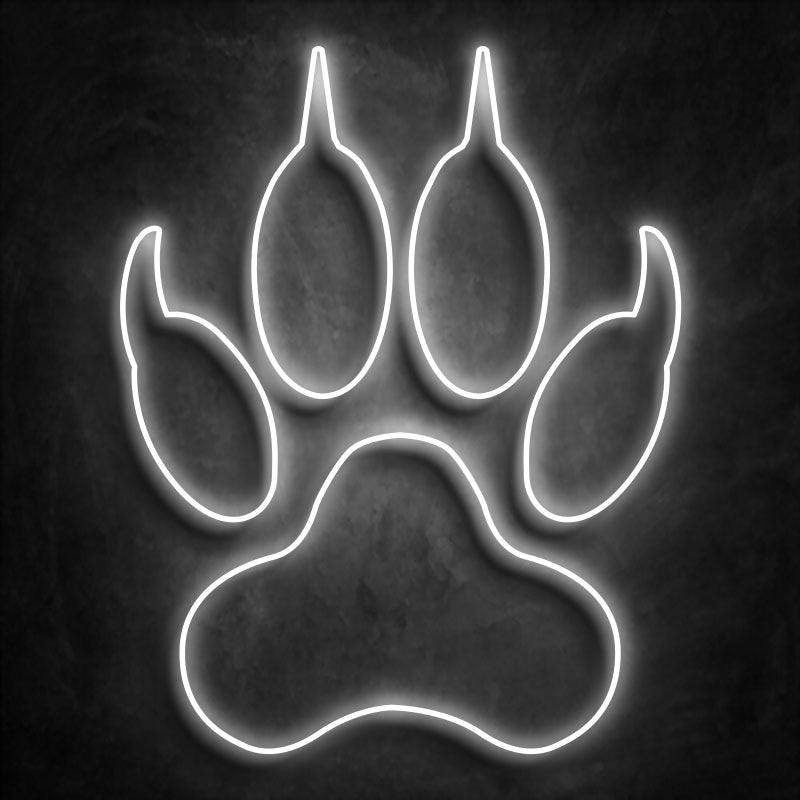 neon patte d'ours blanc
