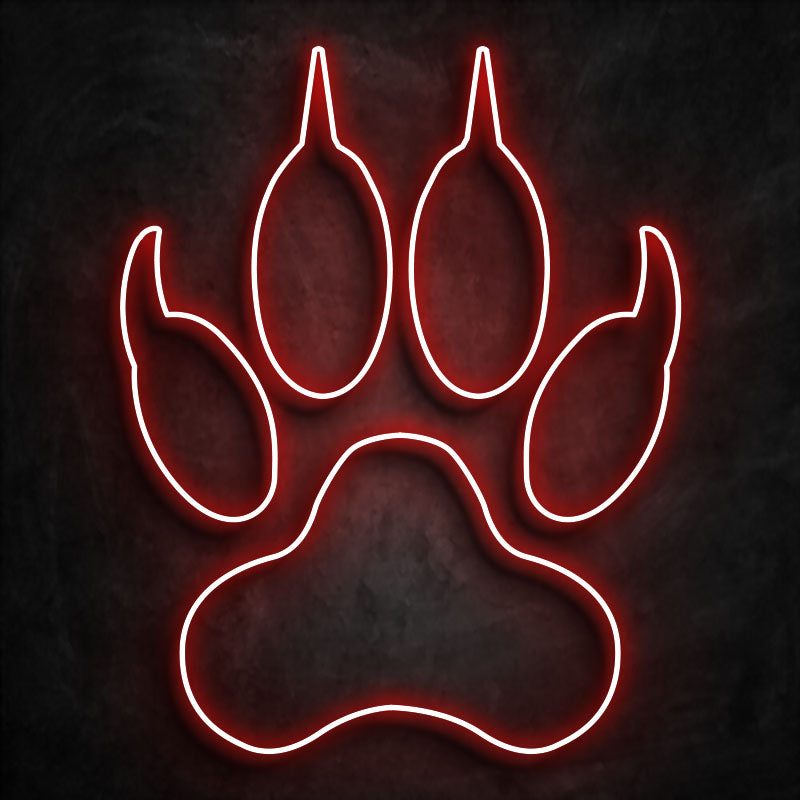 neon patte d'ours rouge
