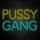 neon pussy gang jaune cyan