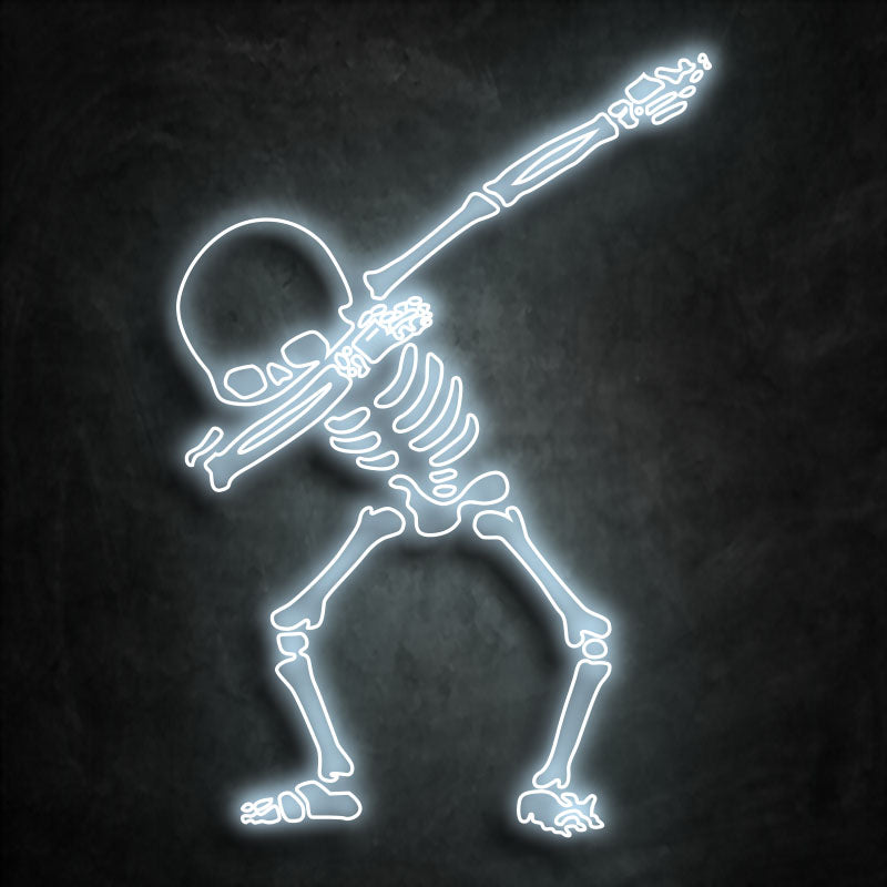 neon squelette blanc
