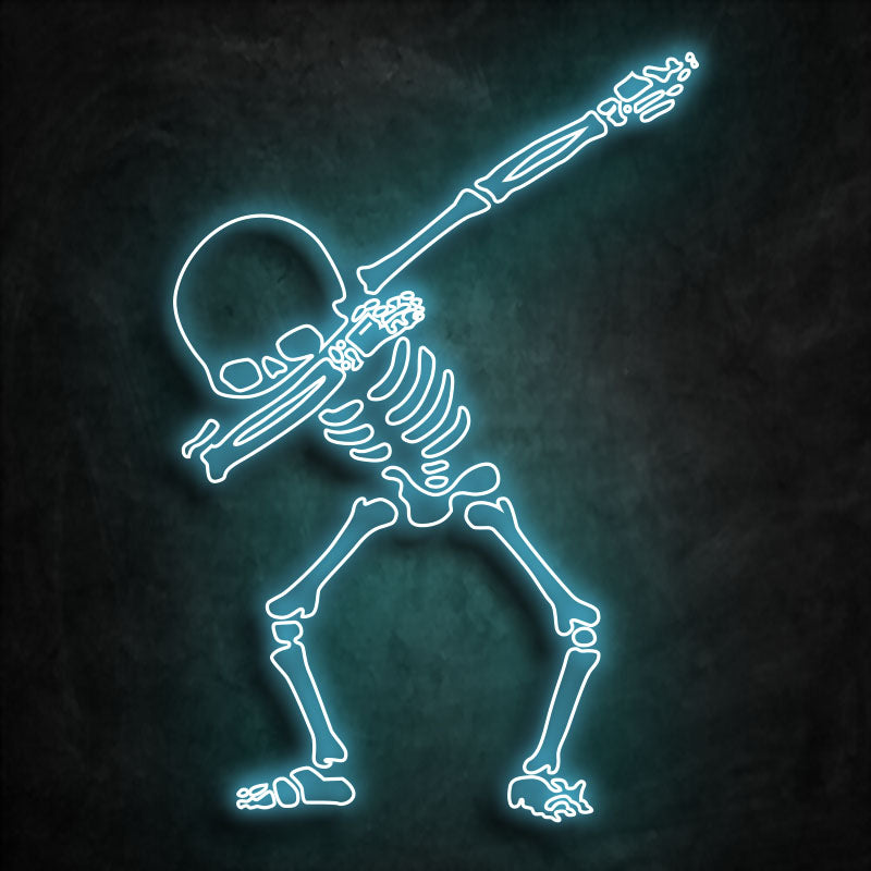 neon squelette cyan